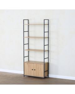 Librero 4 Estantes 1 Gaveta 2 Puertas CLK