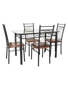 Juego Comedor Tokoa Metal Vidrio