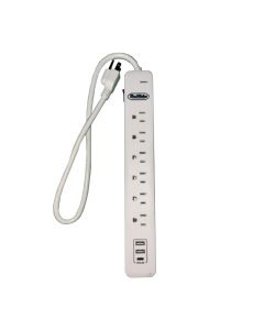 Regleta 6 Enchufes + 2 USB A+1 USB C 