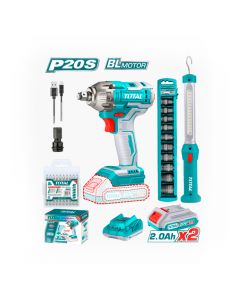 Combo Pistola Impacto Total + Linterna 2 Baterias 20V